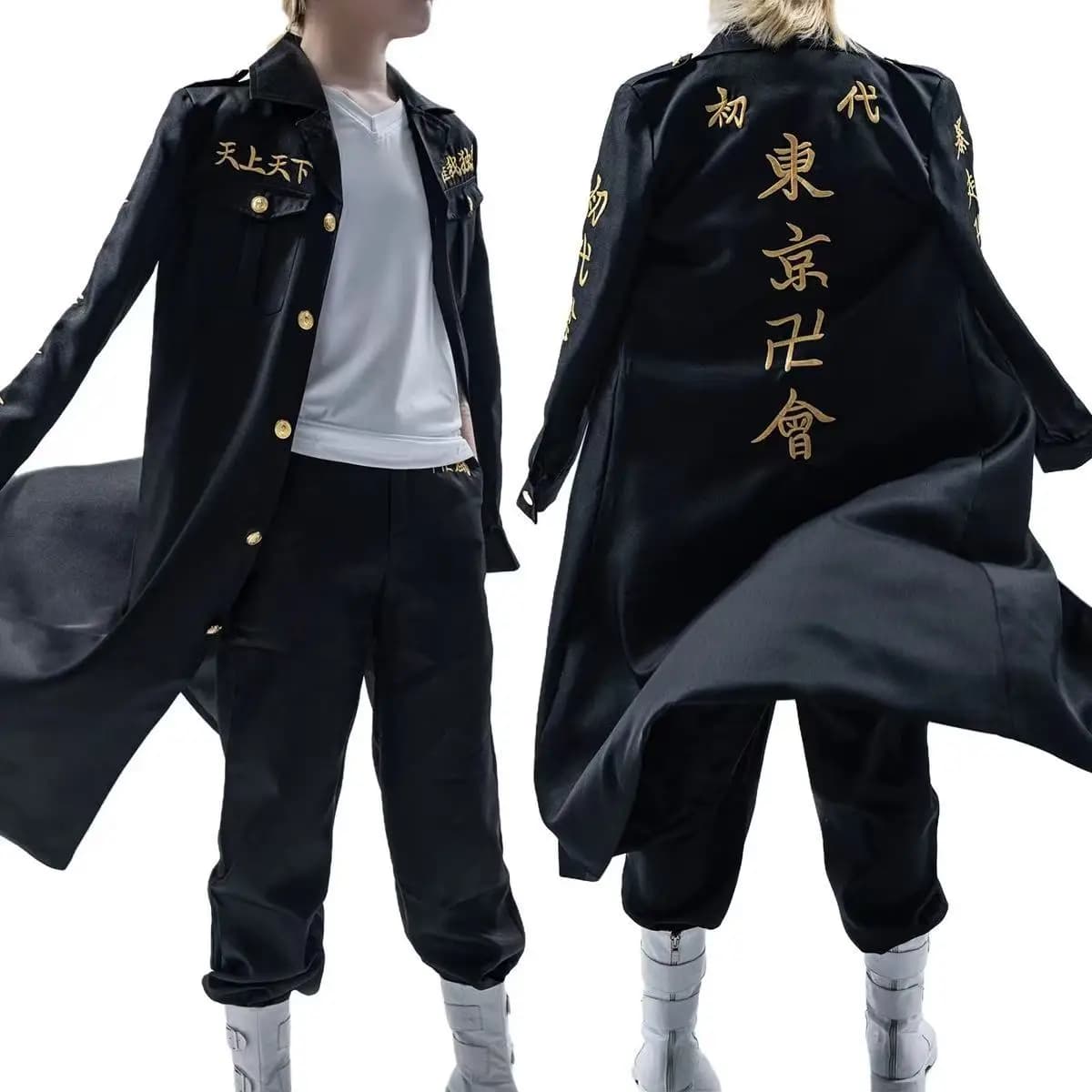 Costume Cosplay Anime Tokyo Revengers Sano Manjiro, Mantello Tokyo Manji Gang Mikey, Giacca, Pantaloni, Parrucca, Completo per Halloween