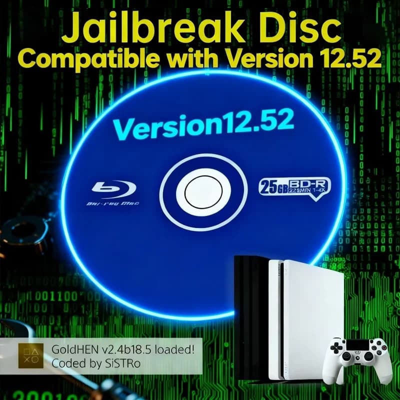 Jailbreak Gold Disc 12,52 per PS4 Ultimo firmware supportato Espulsione iniziali Carico utile Giochi di backup per birra fatta in casa