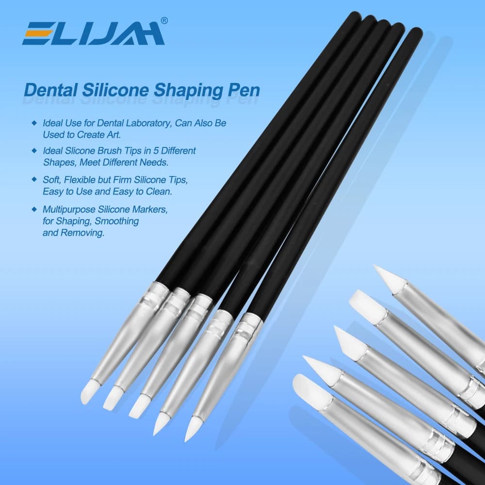 5 pz Resina Dentale Silicone Che Modella Penna Pennello Pennello Da Arte Odontoiatria Composito Cemento Porcellana Dei Denti Che Modella Strumento di Disegno FAI DA TE