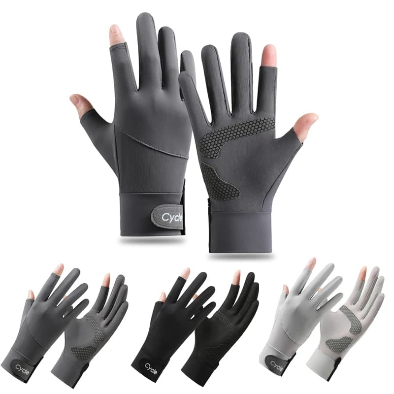 Guanti Estivi in Seta Ghiaccio con Protezione UV, Antiscivolo, Touchscreen, Traspiranti, Sottili, Protezione Solare per Uomini e Donne, Ciclismo, Pesca, Guida