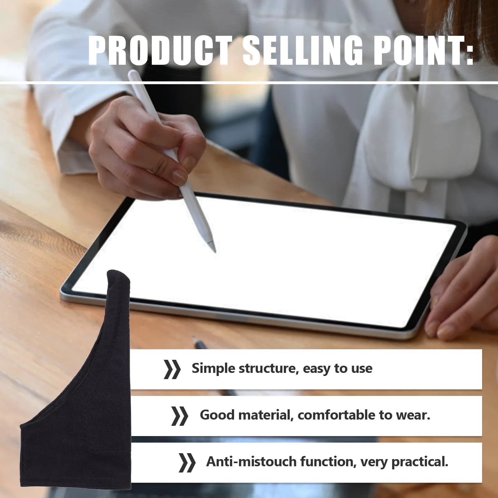 Guanti da Disegno (4 Pezzi) per Tablet Grafici e Monitor: Protezione del Palmo, Anti-Sudore, Sicuri per lo Schermo