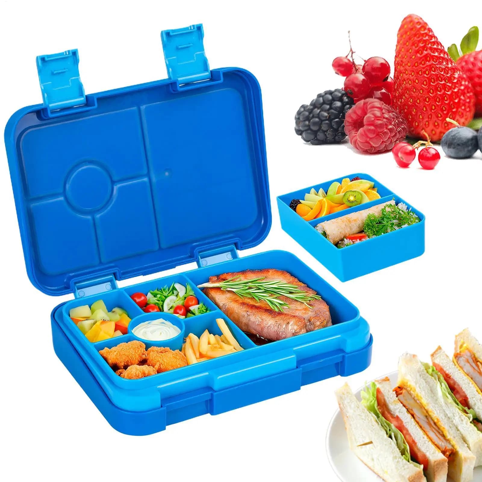 Bento Lunch Box con scomparti Contenitore per alimenti pranzo Contenitore per alimenti per snack per lavastoviglie per microonde per scatola da picnic scolastica