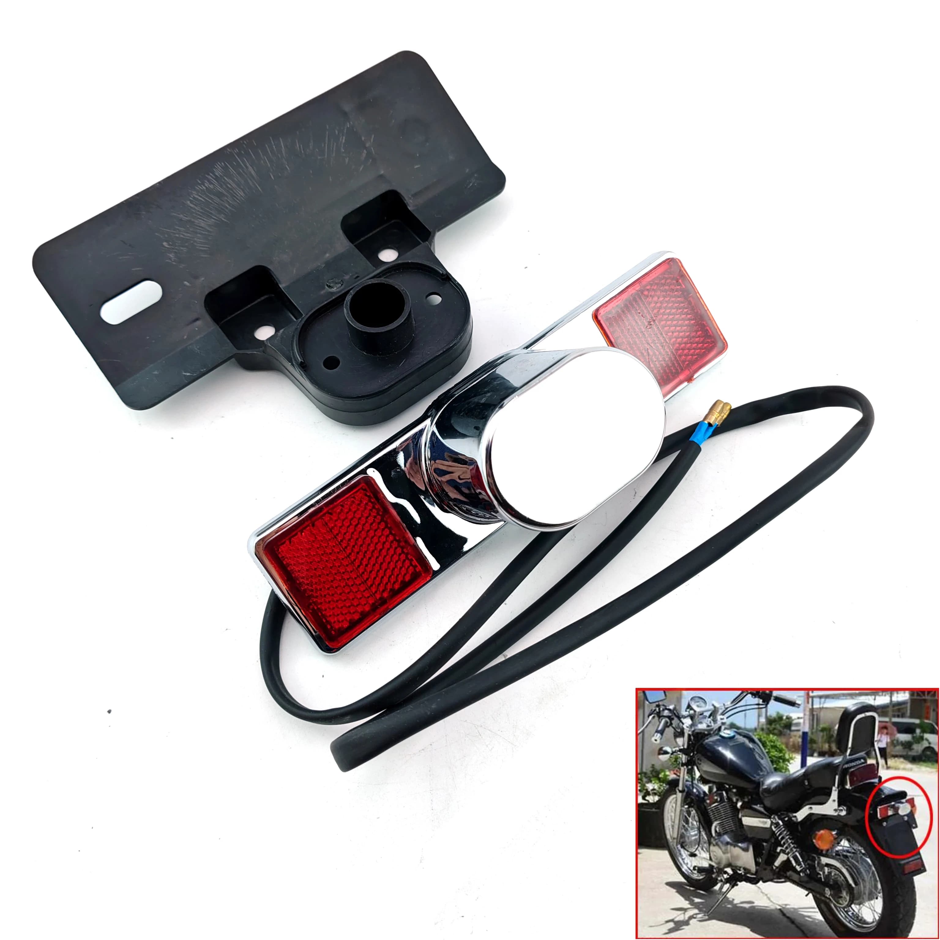 For Honda Prince Motorcycle Iron Horse 400 600 Rear plate light Rear plate light License plate light Tail light