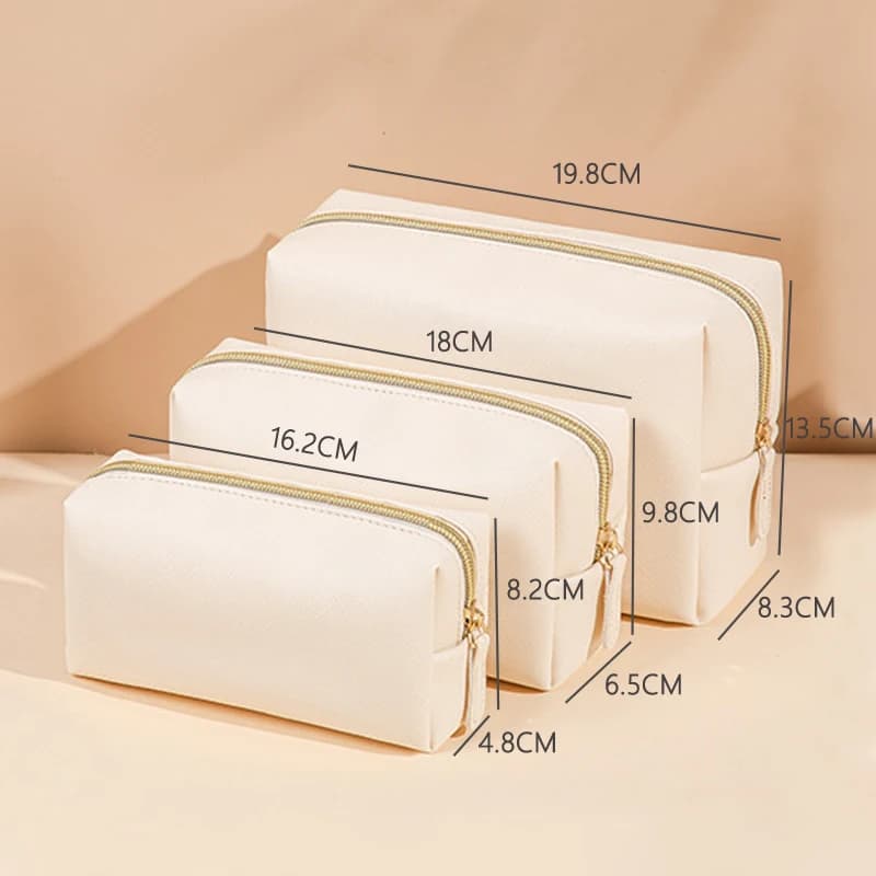 Borsa per cosmetici da donna borsa per trucco in tinta unita in pelle PU impermeabile borsa da viaggio portatile da viaggio borsa da toilette borsa Organizer 2023
