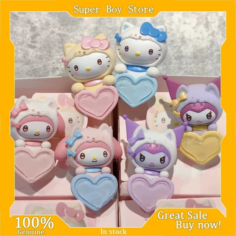 Scatola cieca originale Sanrio Guardian Meow Group Hipper Series Hello Kitty Cute Mini Collection Ornamento da tavolo Regalo di tendenza della moda