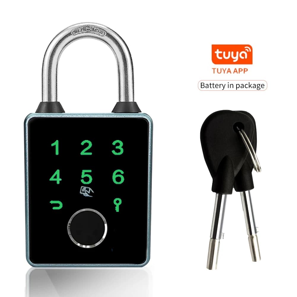 Tuya App Portable Lock Smart Bluetooth Password Waterproof Key Digital Lock 13.56 khz RFID Card USB 6 Ways Unlock