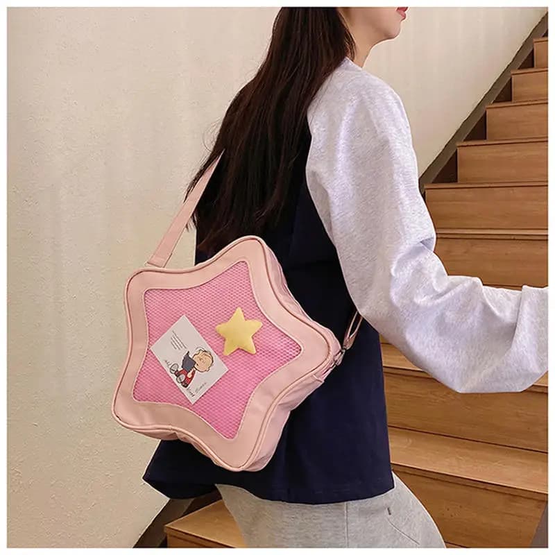 Japanese Style Minimalist Cute Aesthetic Shoulder Bag For Students Kawaii Crossbody Purse Street Fashion