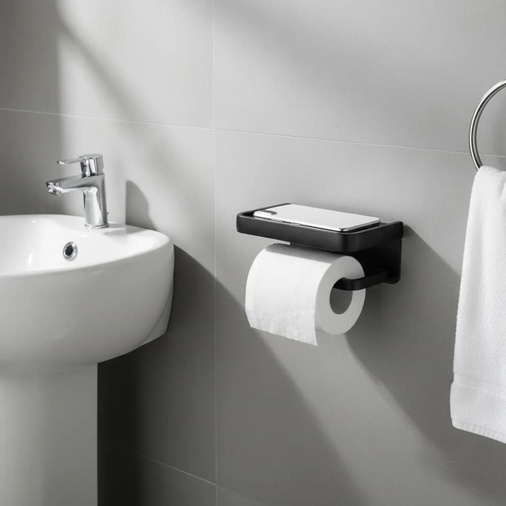 Porta carta igienica Portaoggetti multifunzionale per rotolo da bagno Organizzatore a parete 1 pezzo