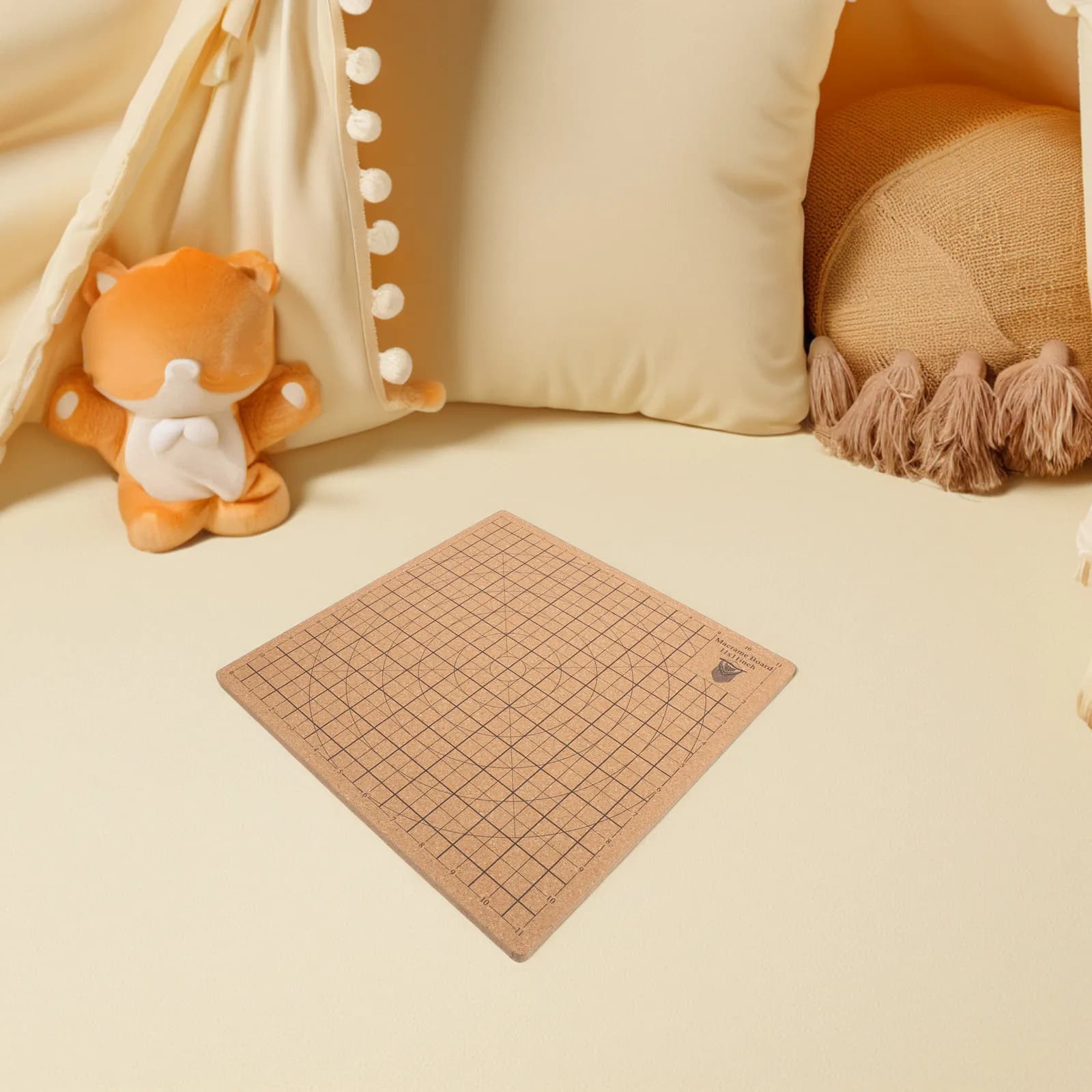 1Set Macrame Weaving Board Cork Material Grid Design for String Braiding Crochet Knitting Jewelry Making Beading and Knotting