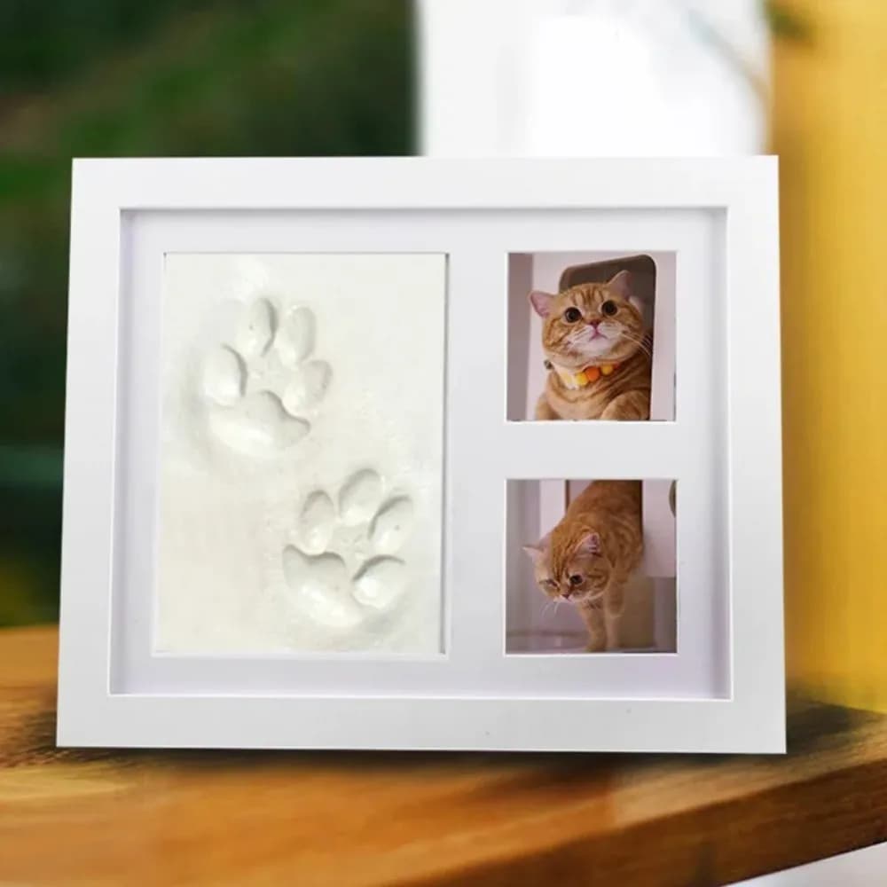 Cornice per foto di fango con stampa di mani e piedi per bambini in legno cornice per foto commemorativa a luna piena per bambini tavolo a pendolo in legno per bambini