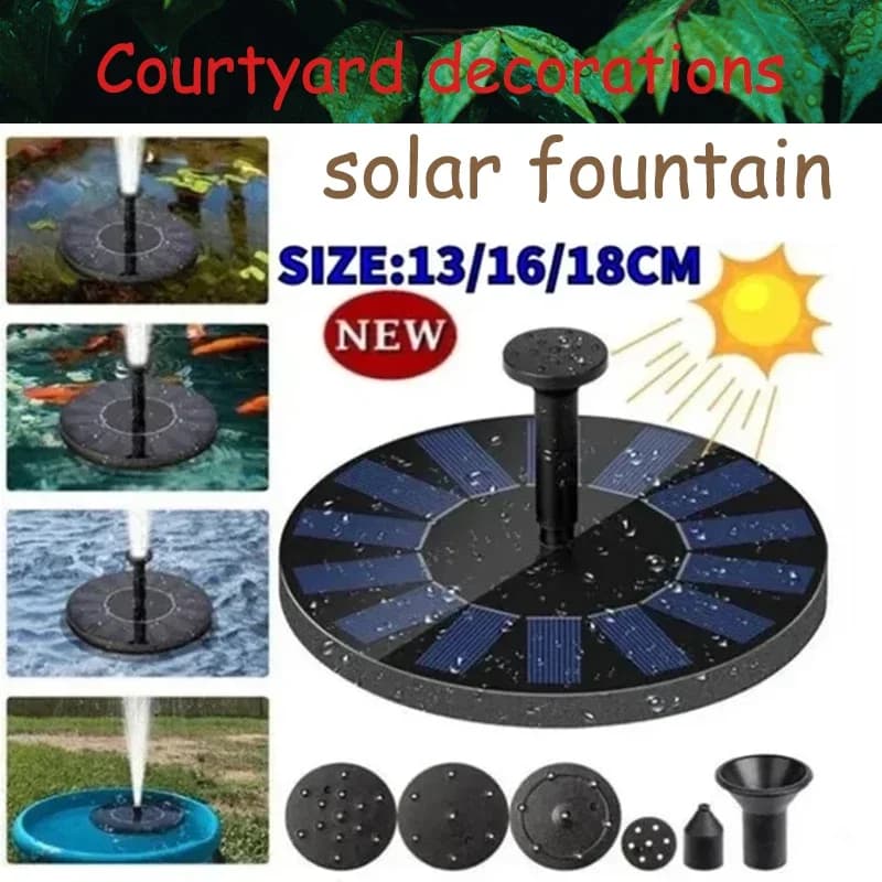 Pompa per fontana solare Kit di irrigazione per piante a risparmio energetico fontana solare colorata pannello solare fontana da bagno per uccelli piscina da giardino all'aperto