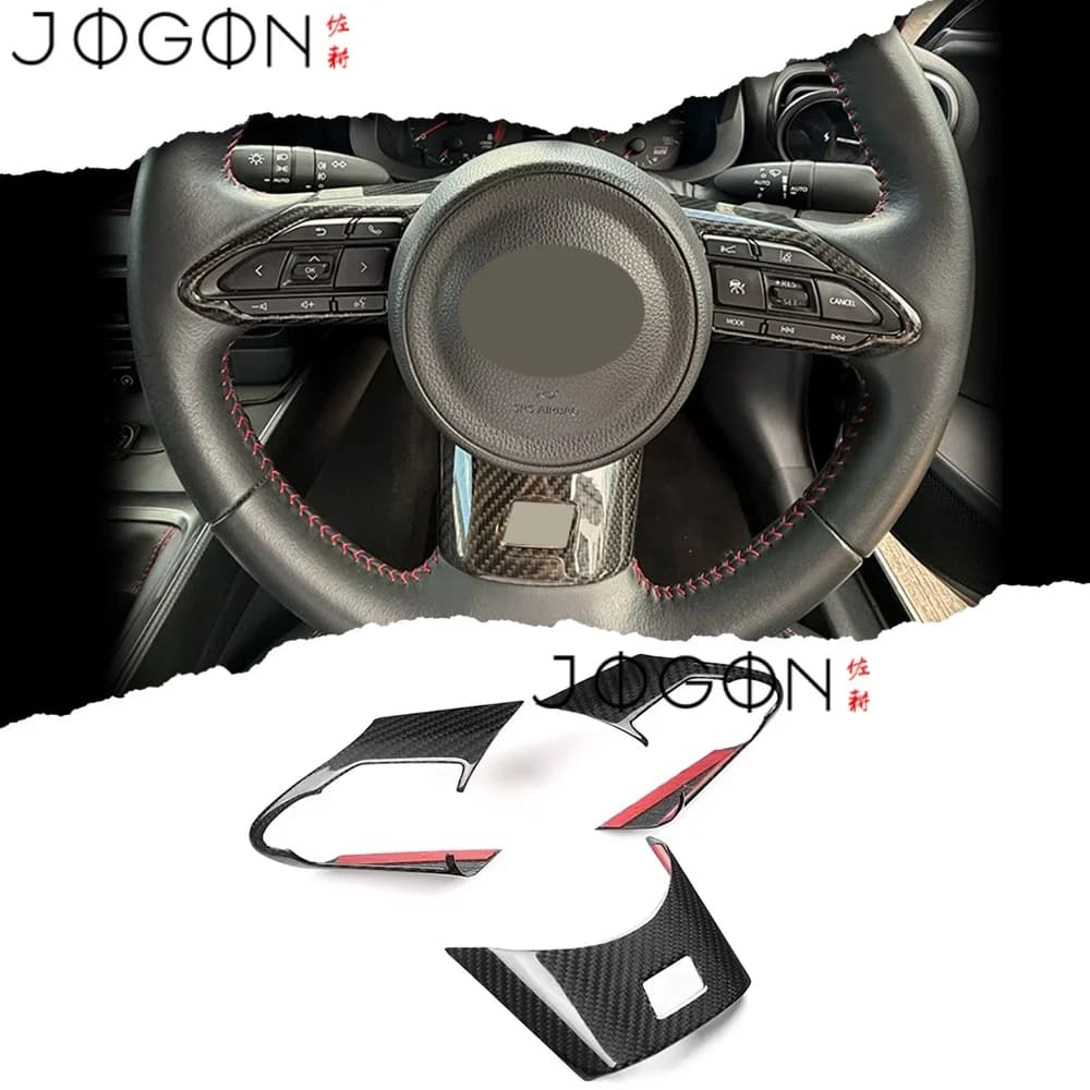3 pcs for Toyota Corolla GR 2023-2025 carbon fiber interior auto steering button strip and bottom panel cover trim accessories