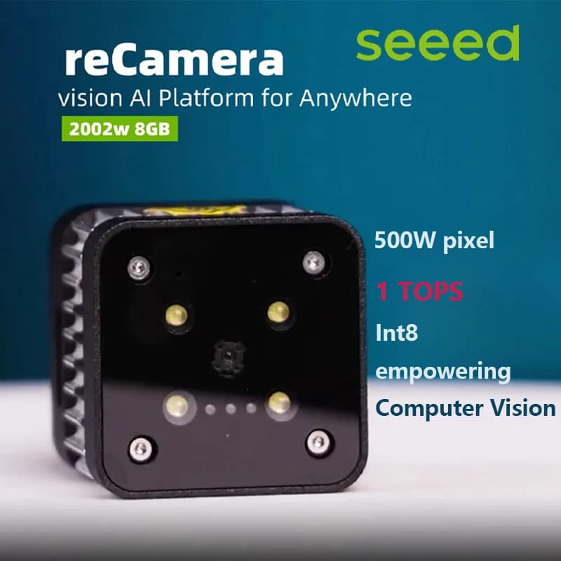 reCamera 2002W Telecamera AI 8GB/64GB 5MP @30FPS con Codifica Video SoC RISC-V, Microfono e Altoparlante