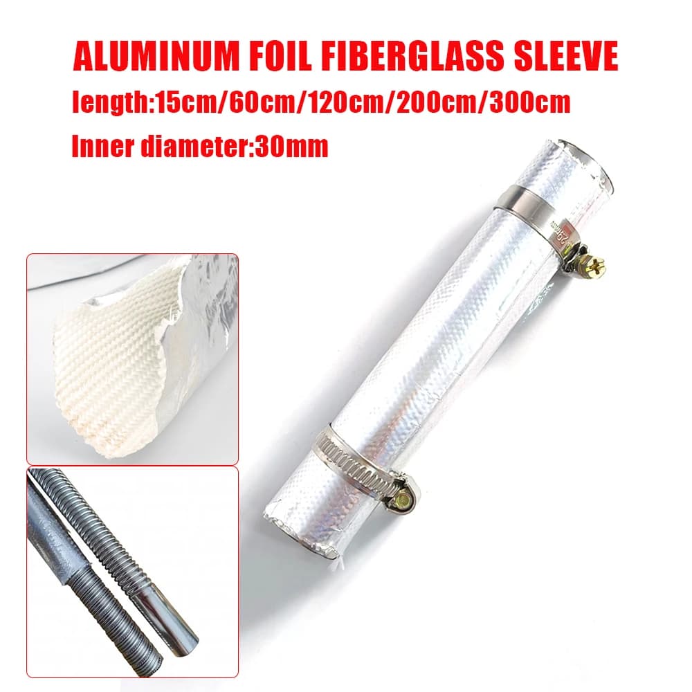 Riscaldatore di parcheggio Tubo di scarico Foglio di alluminio Tubo flessibile in fibra di vetro Kit isolante per Webasto Eberspacier Tubo isolante per incastro