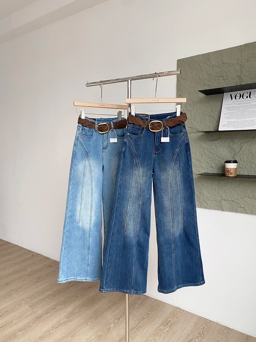 High Waist Fleece Lined Chic Women's Denim Jeans Loose Wide Leg Pants Fashionable Korean Style Winter Collection 2025