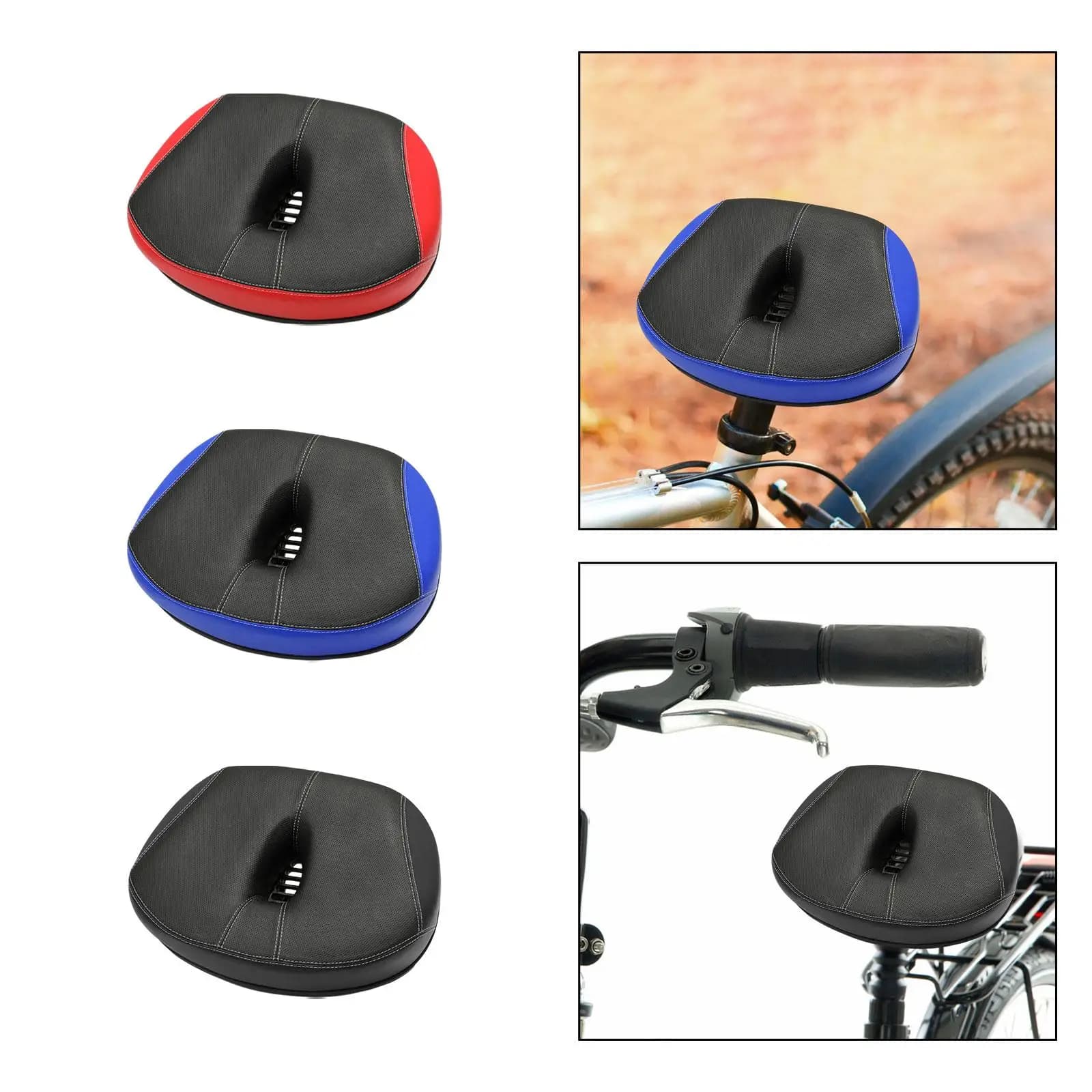 Sella Bici Universale Larga e Confortevole, Ergonomica con Cuscino in Spugna Ammortizzante per Bici da Strada e Ciclismo Outdoor/Mountain Bike