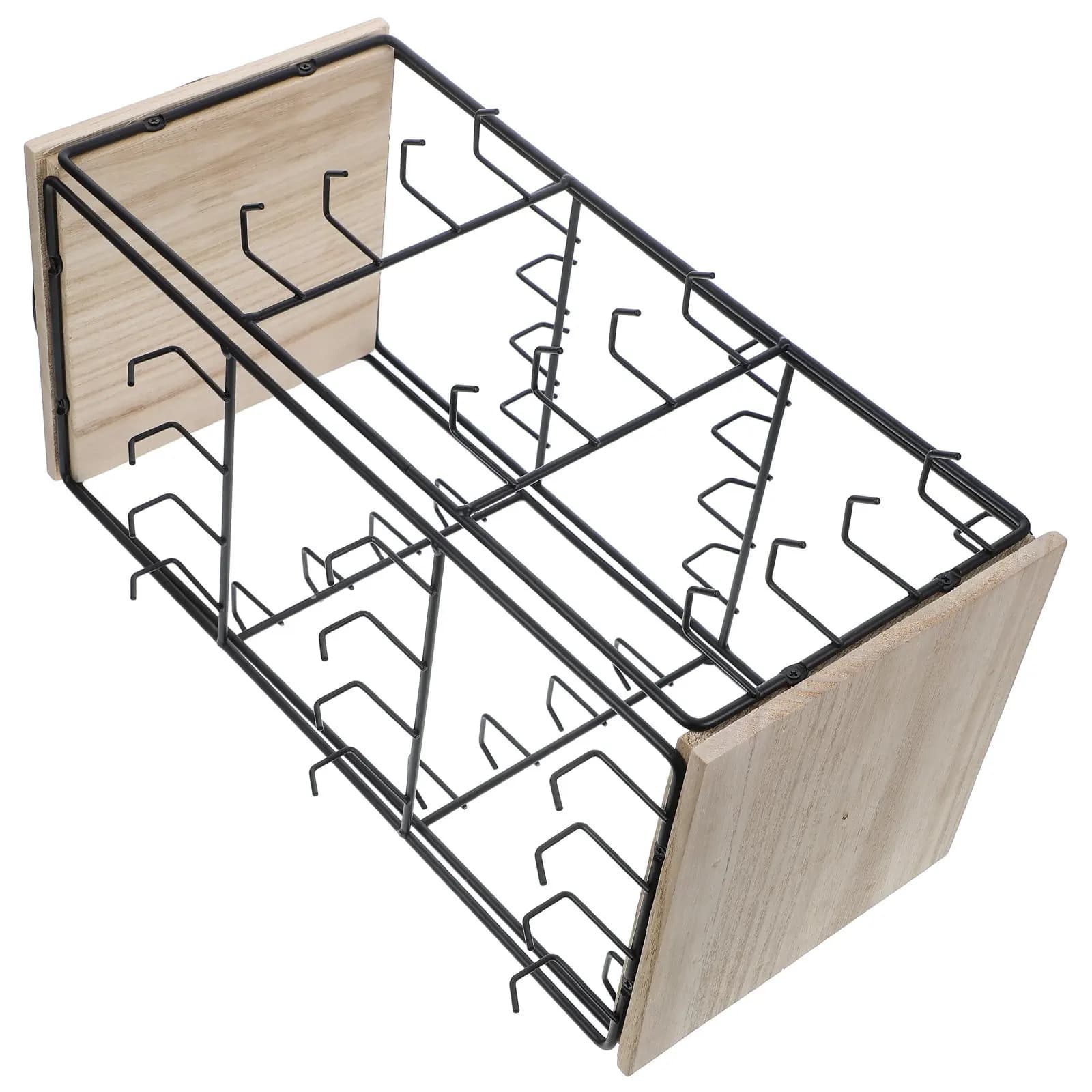Wooden Rotatable Jewelry Display Stand Organizer for Earrings Rings Bracelets Natural Wood Finish Jewelry Storage Rack for Home