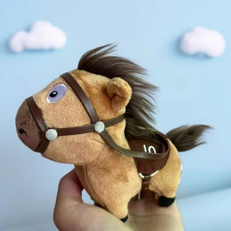 Portachiavi in peluche a forma di pony, simpatici ciondoli portafortuna in cotone, bambole morbide da appendere alla borsa, giocattoli imbottiti, regali per l'Anno del Cavallo