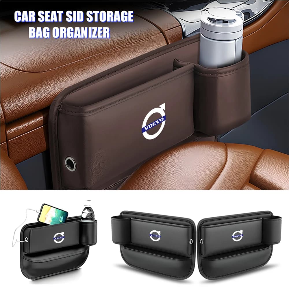 Organizzatore Multifunzione per Fessure Sedile Auto, Scatola Portaoggetti in Pelle per Console, Accessori per Volvo Rdesign AWD XC90 V60 S60 V50 XC60