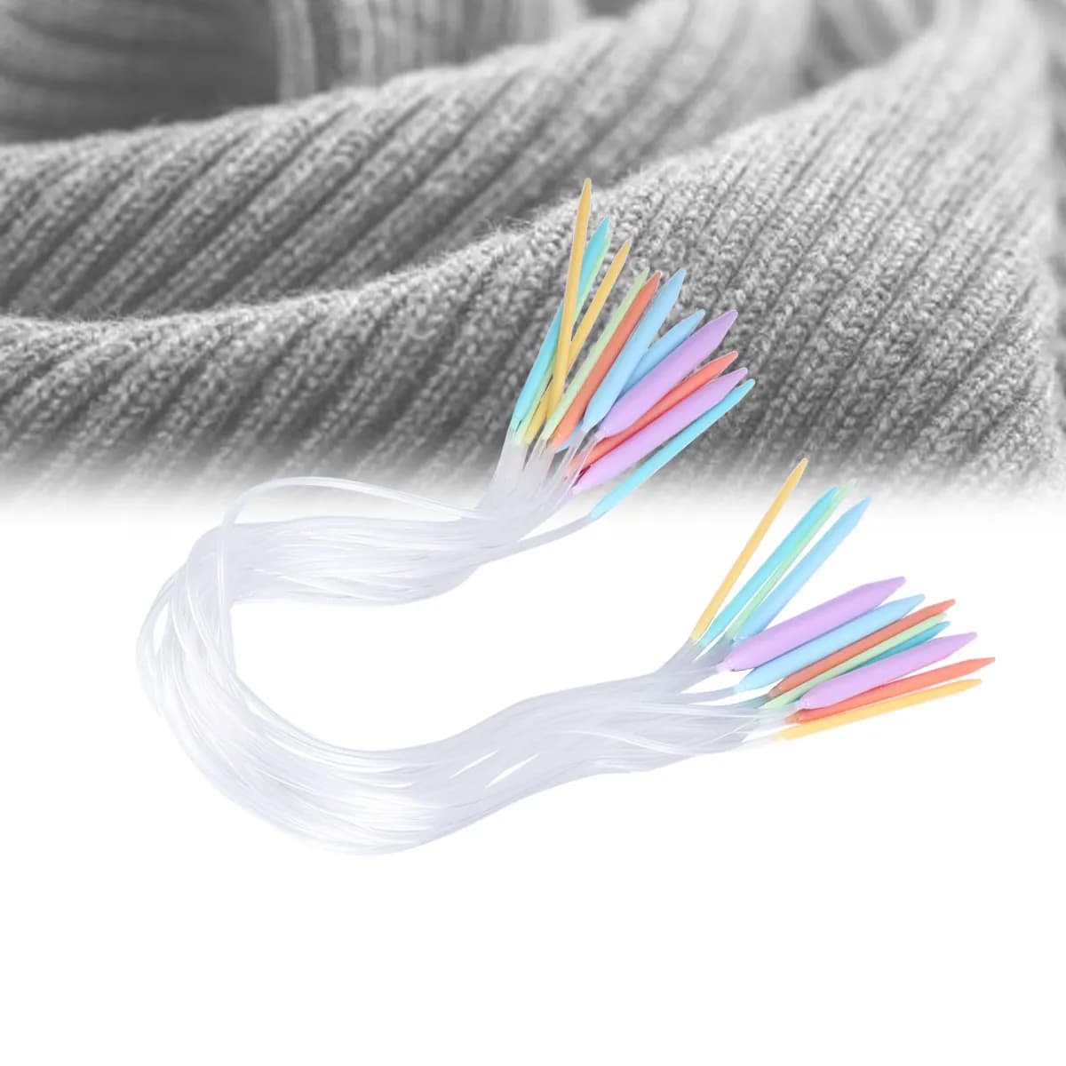 Set di 12 Ferri Circolari da Maglia da 80 cm, 12 Misure da 3,5 mm a 12,0 mm, con Tubo in ABS Colorato, Comodi e Leggeri per Lavorare a Maglia