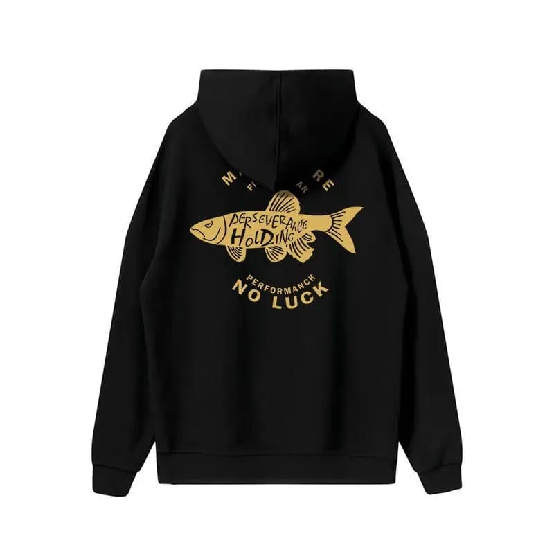Fishing with bait Wild sea fishing Sweater with custom printed hood Pullover large casual autumn and winter by men and women