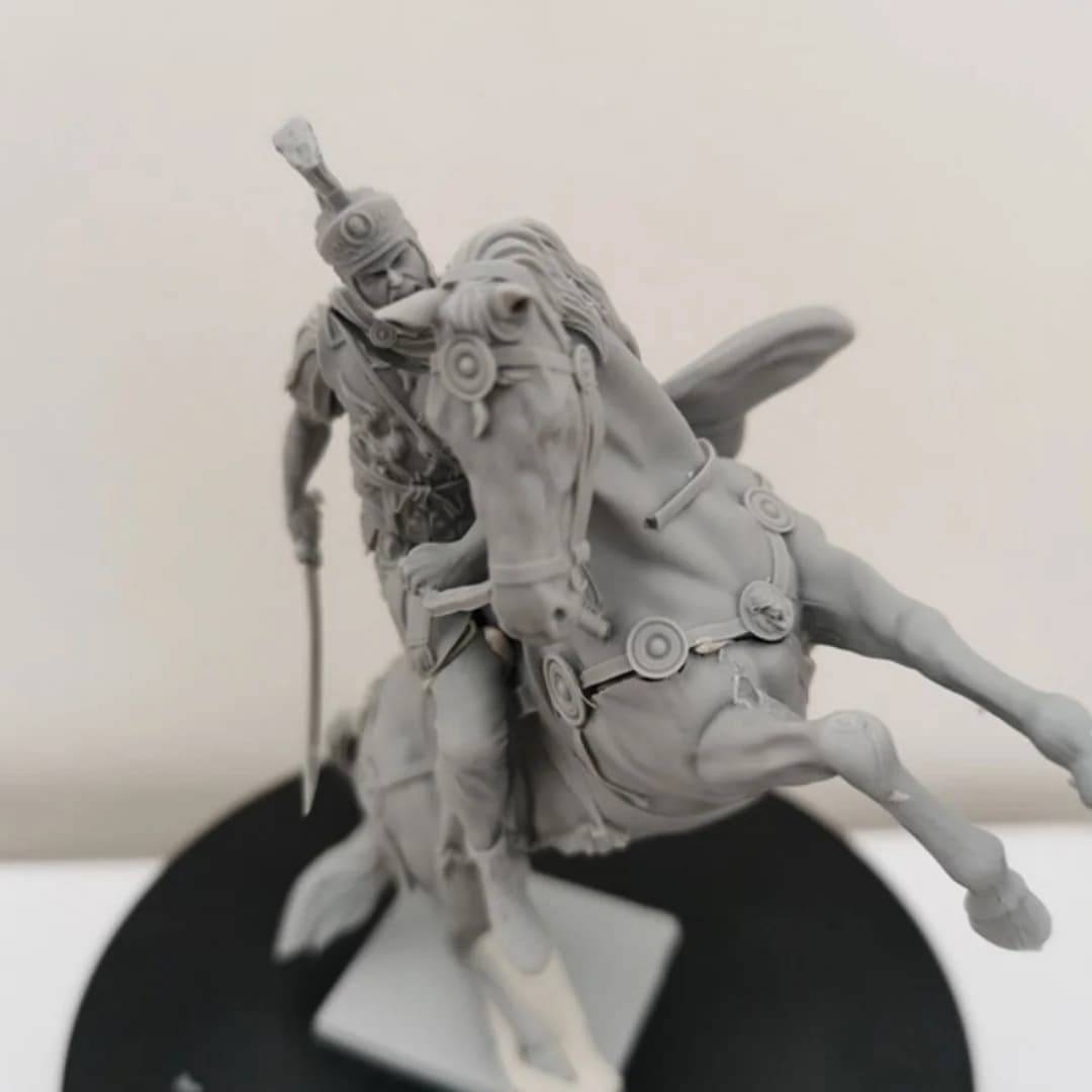 Figura in resina in scala 1/24, cavalleria romana, kit modello da assemblare, non assemblato e non verniciato, giocattolo stampato in 3D