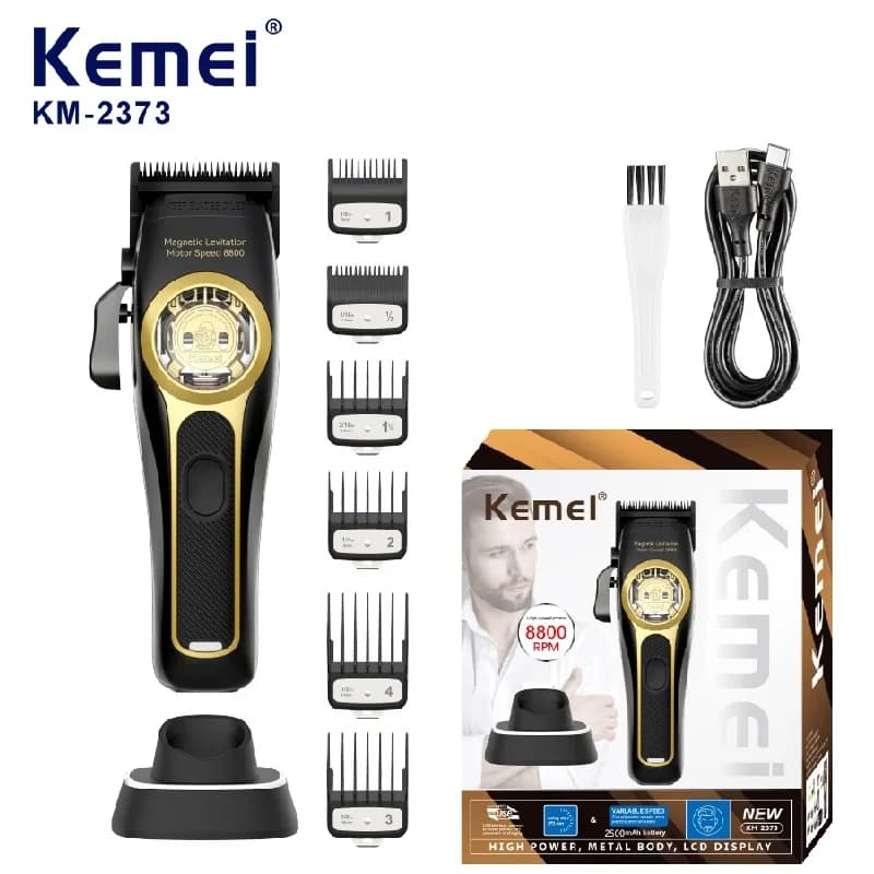 Kemei Hair Trimmer Professional Hair Clipper Maglev Motor Haircut Machine Charging Base Hair Clipper Trimmer for Men KM-2373