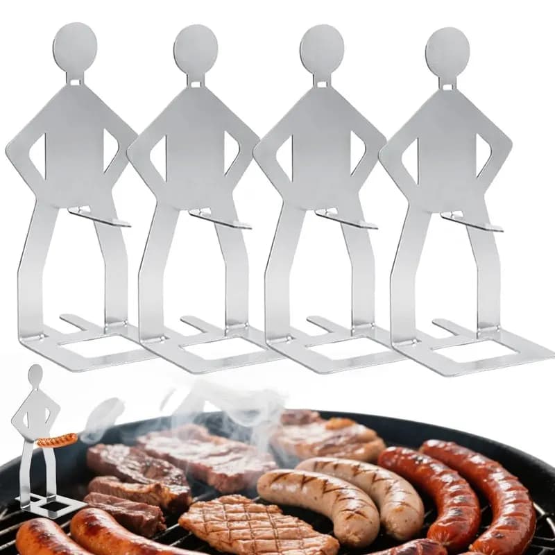 Accessori da Campeggio, Supporto per Salsicce BBQ in Acciaio Inox 304, Griglia Divertente per Salsicce, Griglia per Hot Dog Riutilizzabile e Facile da Pulire