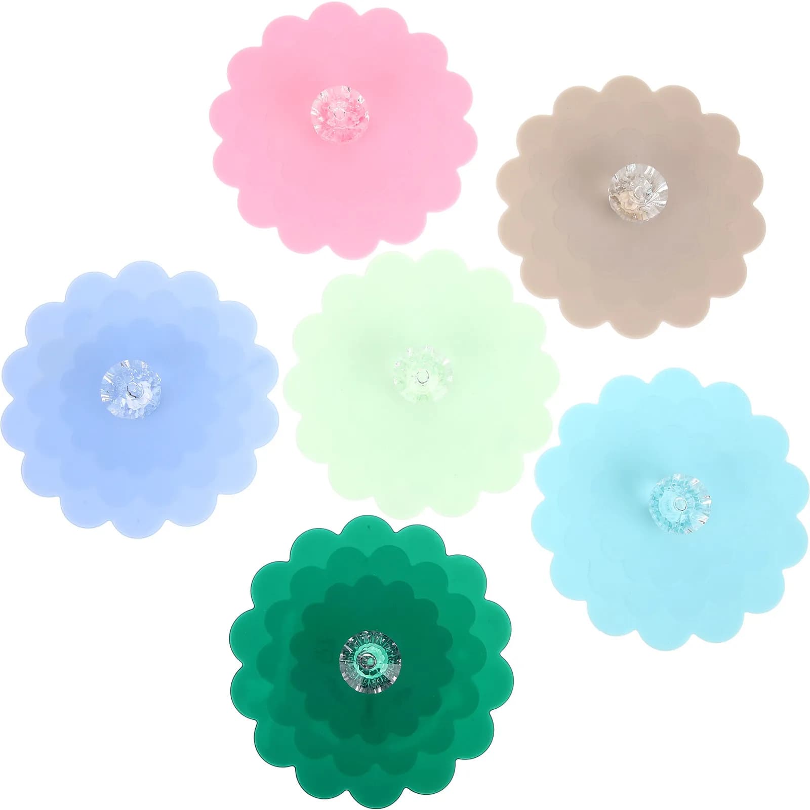 6pcs Silicone Cup Lids Bright Color Reusable Mug Cover Leak-Proof Drink Lid For Cups Mugs Beer Glasses Lightweight
