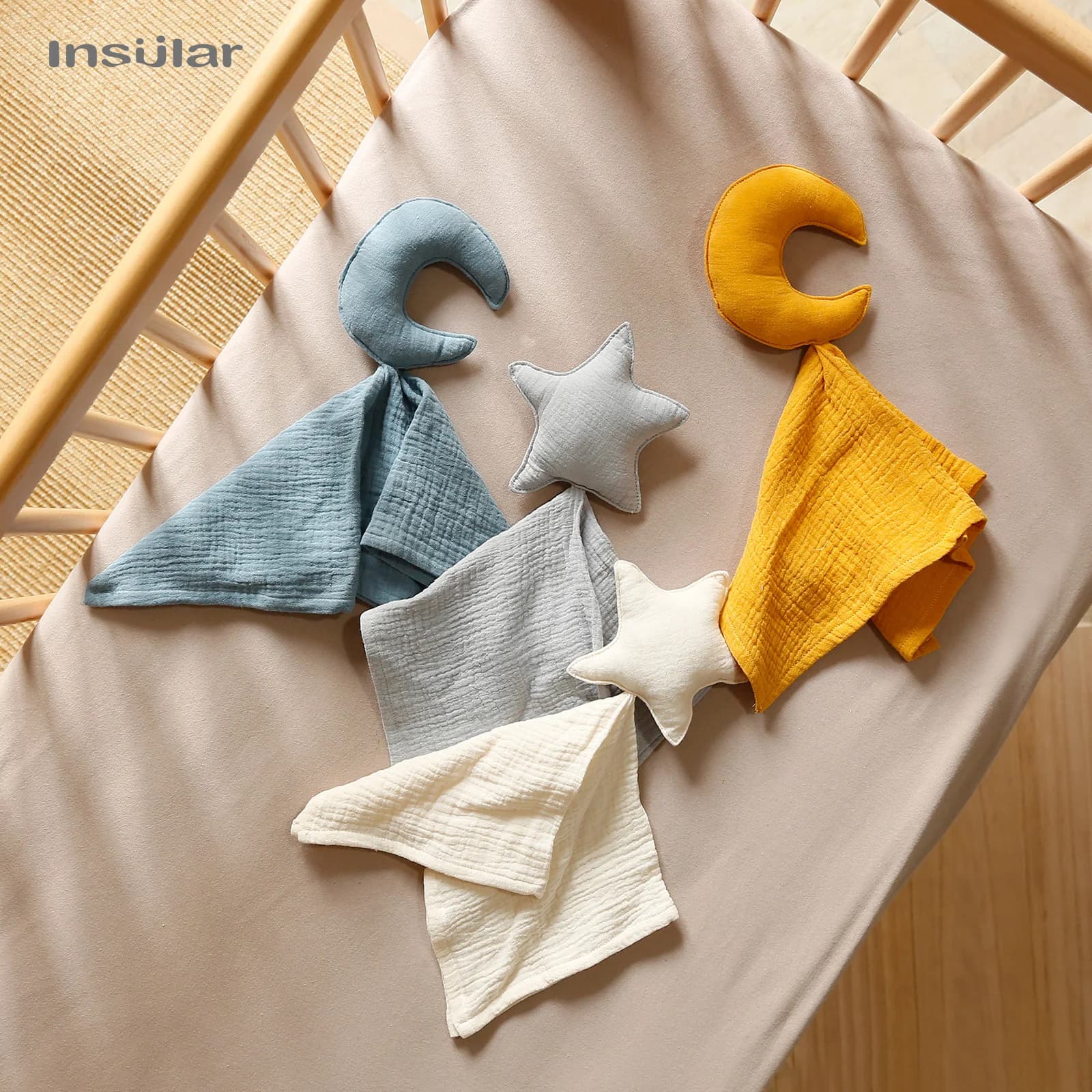 Insular Baby Succhietto Placare Asciugamano Bambola morbida Massaggiagengive Neonati Comfort Dormire Allattamento Coccole Coperta Giocattoli Regali per la doccia