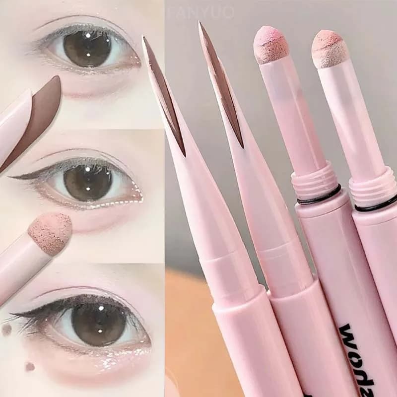 Matita Occhi Doppia Punta Effetto Seta, Ombretto Illuminante Glitterato Opaco Aegyosal, Penna Naturale a Lunga Durata, Crema Illuminante per Trucco Occhi