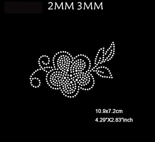 8 pz/lotto (10.9X7.2 cm) Nuova forma di fiore Hot fix Strass Trasferimento Motivi Ferro su Cristallo Strass Motivo Kit Da Cucire (JA-1402)