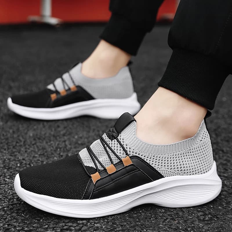 Scarpe sportive da corsa da uomo con fascia elastica in maglia traspirante Scarpe da ginnastica leggere con calzino unisex Scarpe da passeggio per donna Scarpe da ginnastica per il tempo libero