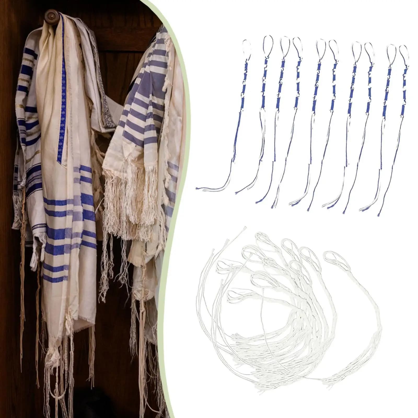10x Tzitzits tradizionali ebrei Jeans Tzitzits Nappe Scialle di preghiera Accessori per jeans