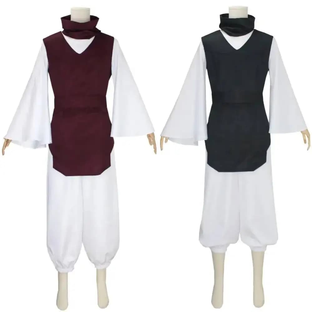 Costume Cosplay Anime con Gilet, Scaldacollo, Cintura, Pantaloni Elastici Bianchi, Kimono Choso per Halloween e Comic Con