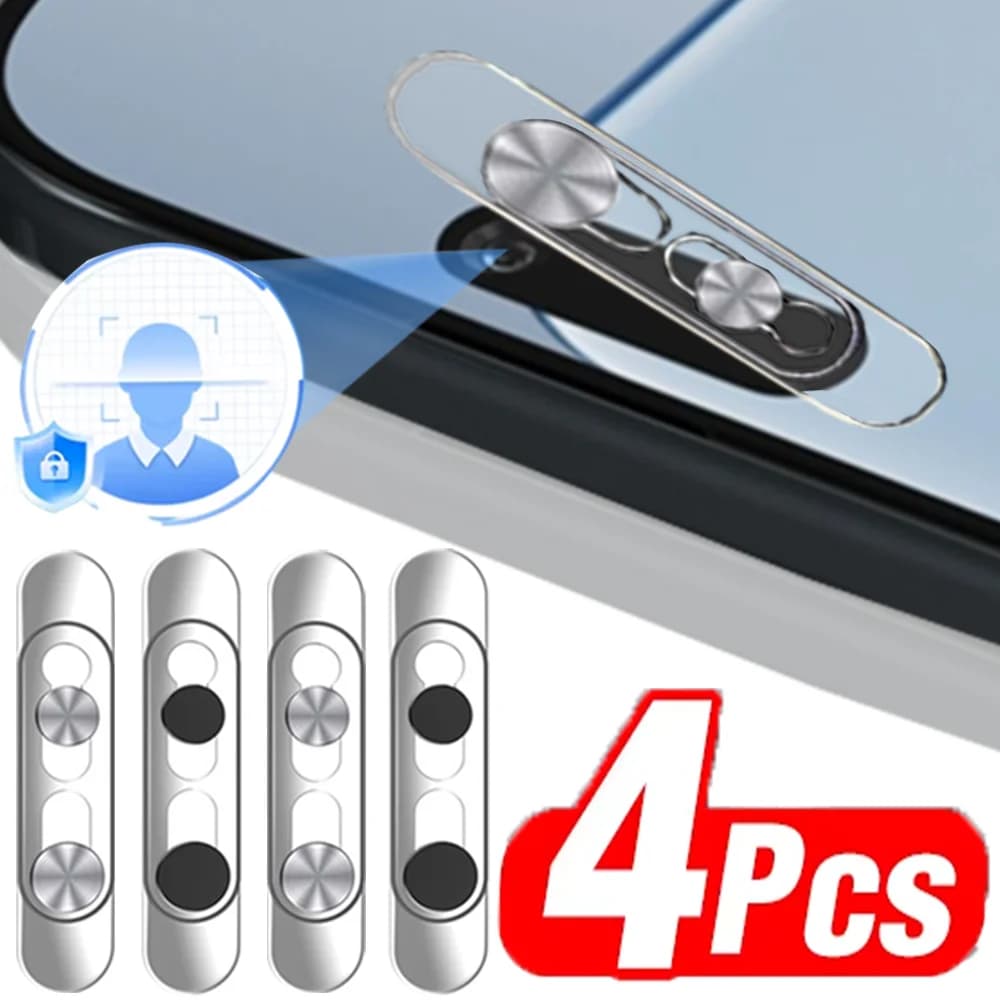 1-4 Pezzi Protezione Fotocamera Anteriore, Adesivo Scorrevole per Privacy Webcam per iPhone Serie 17/16/15 14 Pro Max, Copertura di Sicurezza Ultra-Sottile per Fotocamera