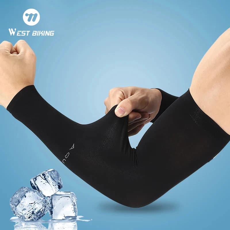 WEST BIKING Ice Silk sport manicotti ciclismo protezione solare UV viaggi all'aperto corsa palestra Fitness Cool Summer Arm Sleeves