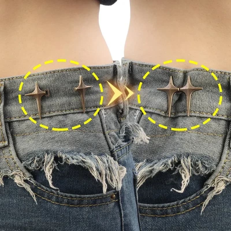 New Metal Cross Star regolabile Jean Button Pins pantaloni staccabili bottoni a scatto bottoni fai da te senza cucire fibbie per tenditori in vita