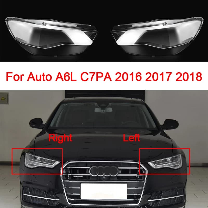 For Audi A6 A6L C7 2016 2017 2018 Car Headlamp Shade Transparent Headlight Cover Shell Lens Plexiglass Original Lampshade