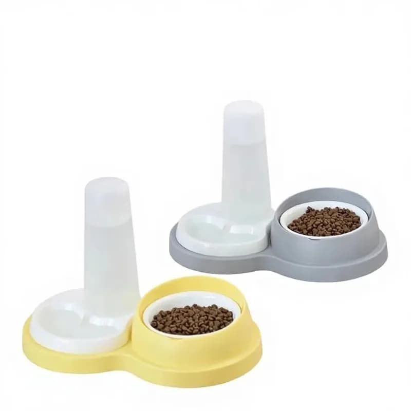 Ciotola Automatica per Cani e Gatti in Ceramica e Acciaio Inossidabile, Anti-Ribaltamento e Protezione del Collo