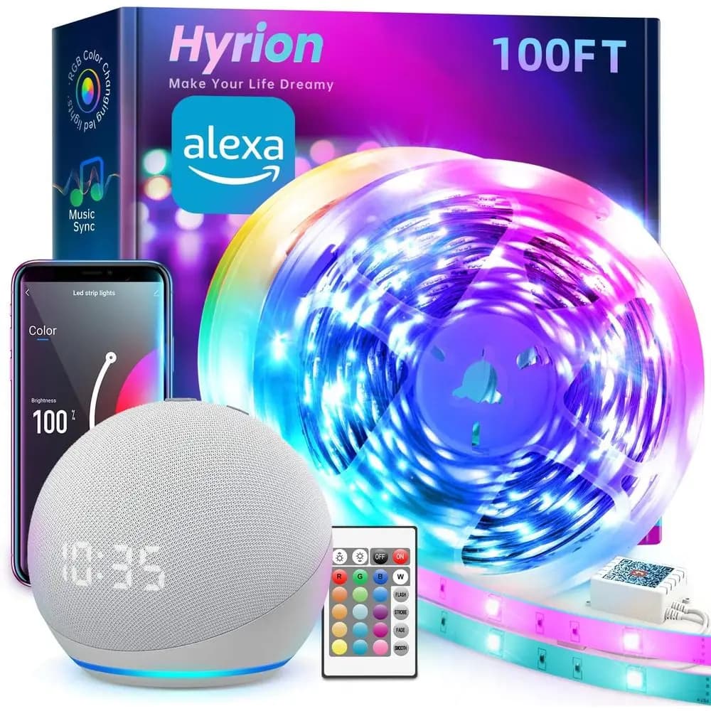 Strisce LED RGB, 30 Metri, 16 Milioni di Colori, Compatibili con Alexa e Assistente, Controllo tramite App e Voce per Decorazioni Domestiche