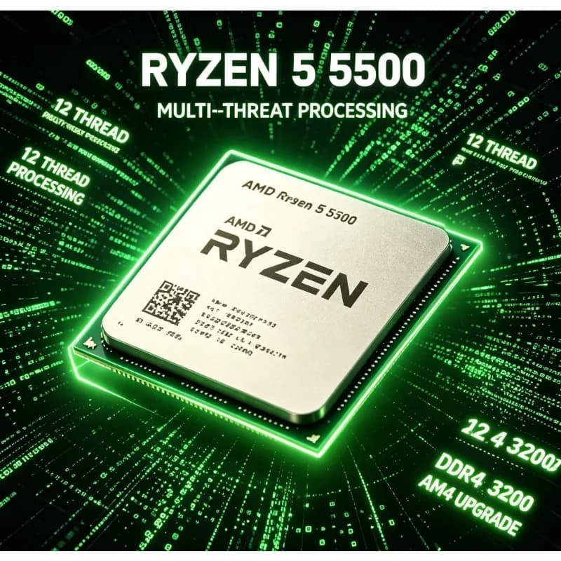 3.6GHz Base 4.2GHz Ryzen 5 5500 AM4 Socket 7NM ZEN3 6 Core 12 Thread 16MB L3 Cache 65W Tray Processor No Stock Cooler