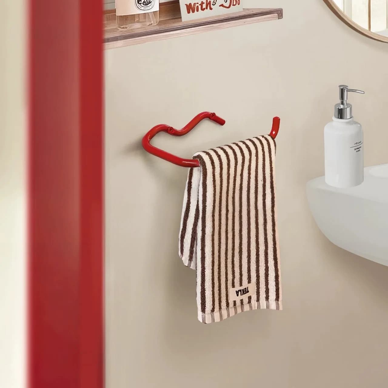 Portasciugamani da bagno in dopamina, portasciugamani in metallo portasciugamani per portarotolo di carta igienica da parete per bagno