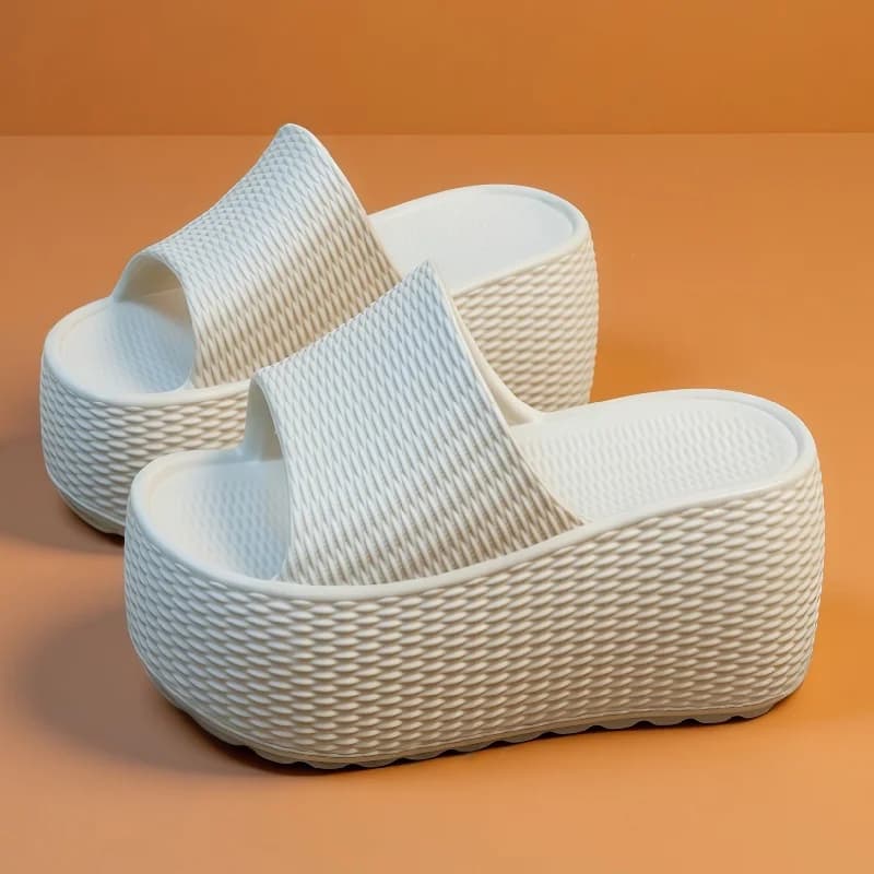 New Women's Slippers with Saws and Soles, with Textured Texture, Comfortable, in Punta Aperta, Anti-slip, for Beach and Exterior Summers