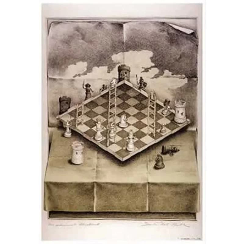 Decorazioni per la casa Set di scacchi piegati ative-Silk Art Poster Adesivo da parete Decorazione regalo