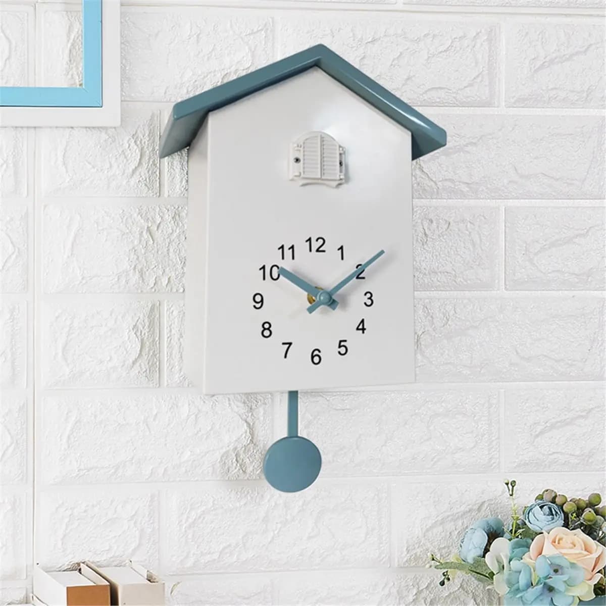 Clock Minimalist Wall Clock with Bird Tweeting Sound for Home Decor