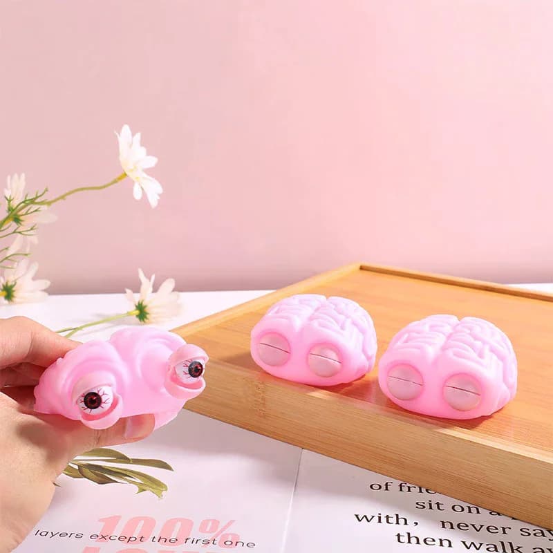 Giocattolo Antistress Flippy Brain Squishy con Occhi a Sbalzo, Giocattolo Sensoriale per Bambini e Adulti, Ideale per ADHD, Autismo e Ansia