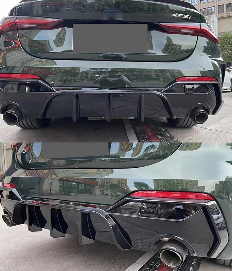 PER BMW Serie 4 G22 G23 G26 420i 430i 435i M440i 2 Porte M Prestazioni Paraurti Posteriore HA CONDOTTO LA Luce Nero Brillante Diffusore Posteriore 2020+