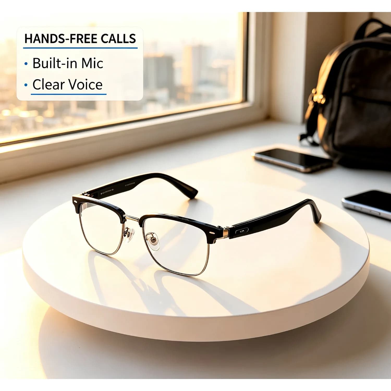 1. Smart audio glasses built-in speaker for music & calls