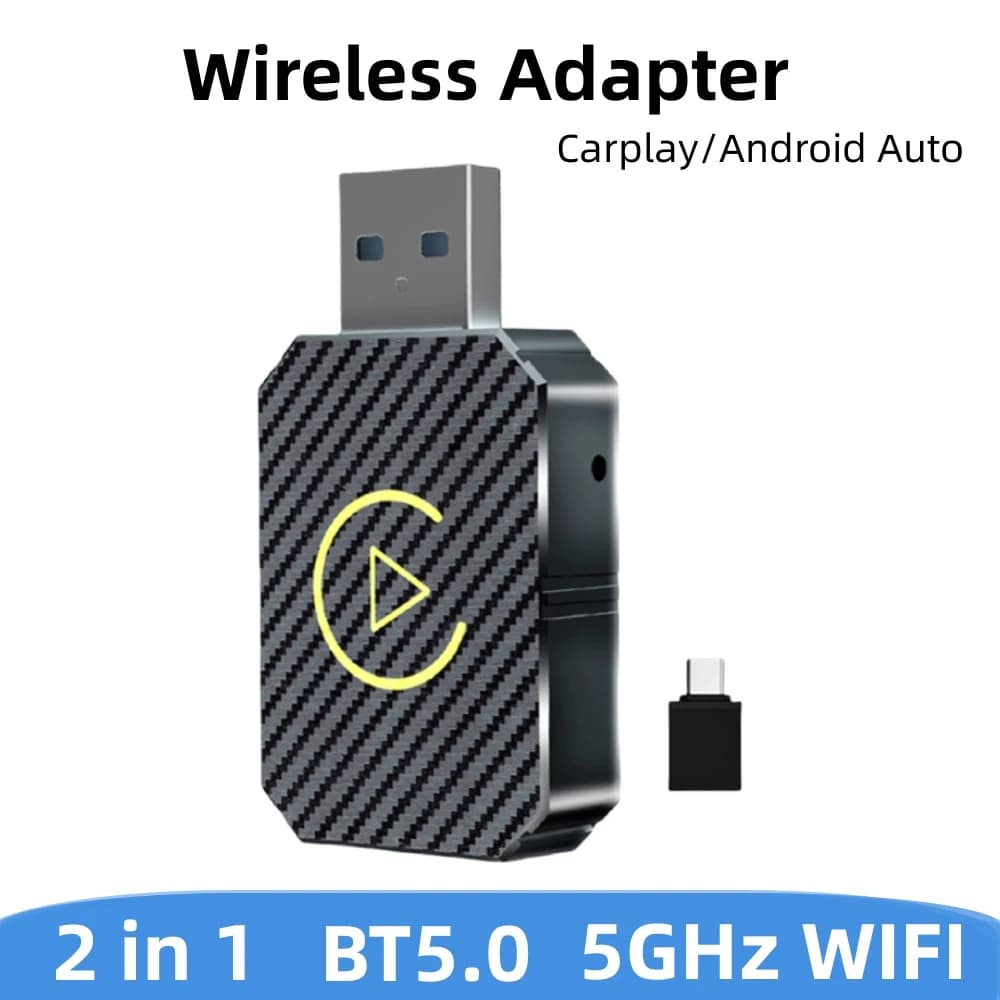 NUOVO Wireless CarPlay Android Auto Adattatore plug & Play 2 in 1 Smart Mini Car AI Box BT Wireless USB Car Dongle per OEM Collegamento Veloce
